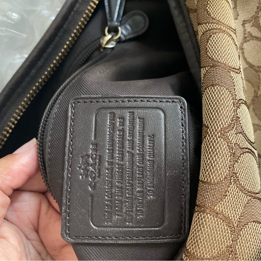 Coach Tan and Brown Signature Shoulder Bag 36314 - Picture 11 of 13